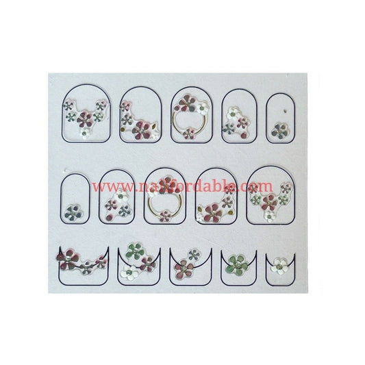 Flowers Nail Wraps | Semi Cured Gel Wraps | Gel Nail Wraps |Nail Polish | Nail Stickers
