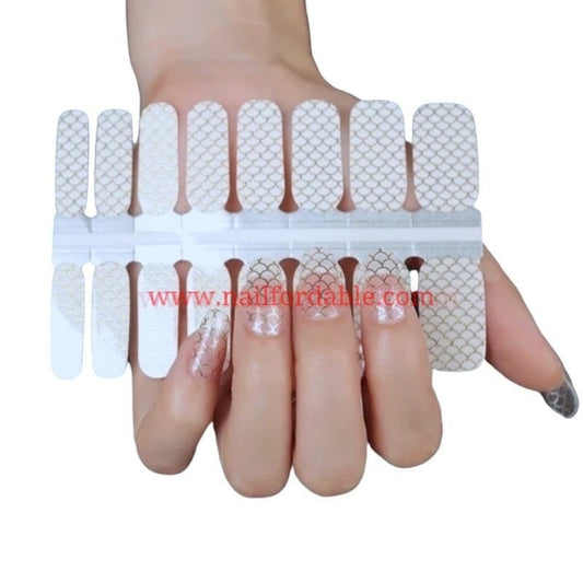 Silver mermaid Overlay | Nail Wraps | Nail Stickers | Nail Strips | Gel Nails | Nail Polish Wraps - Nailfordable
