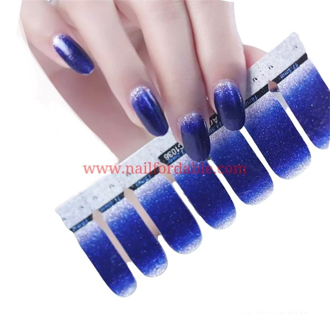 Gradient Dark blue Nail Wraps | Semi Cured Gel Wraps | Gel Nail Wraps |Nail Polish | Nail Stickers