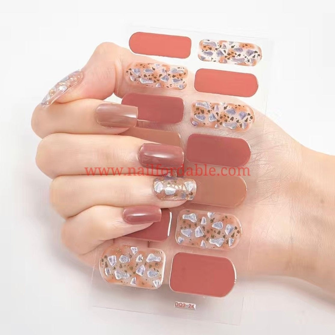 Metal pieces Nail Wraps | Semi Cured Gel Wraps | Gel Nail Wraps |Nail Polish | Nail Stickers