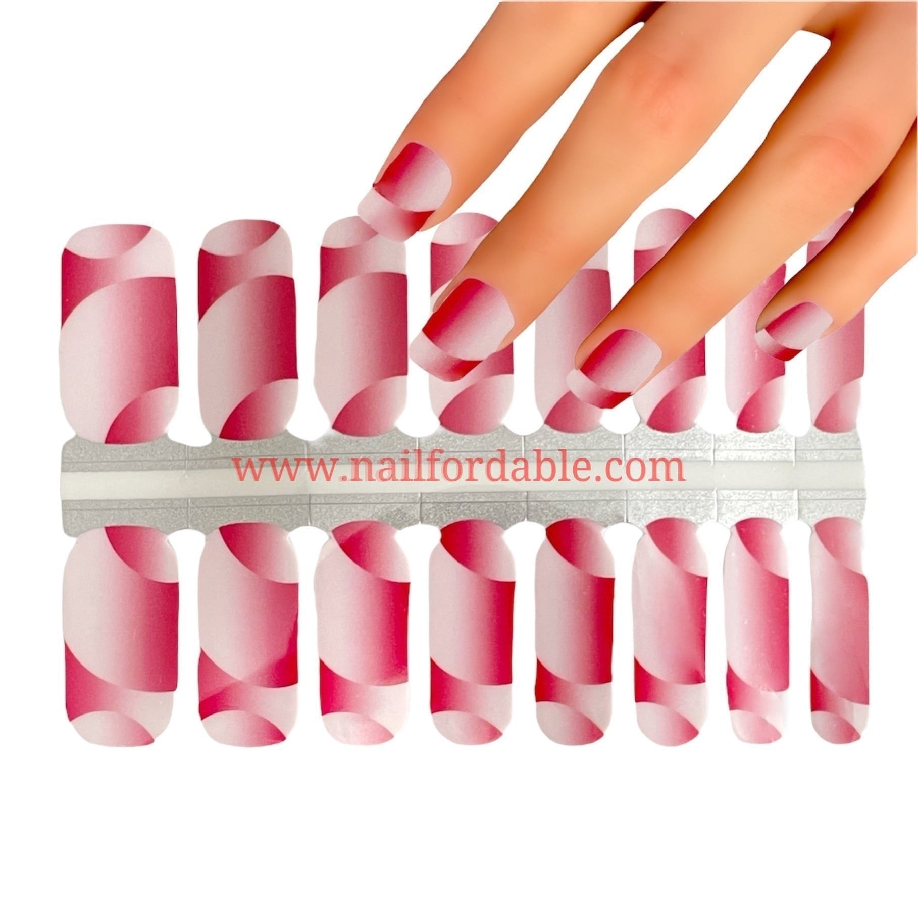 Red 3D Illusion Nail Wraps | Semi Cured Gel Wraps | Gel Nail Wraps |Nail Polish | Nail Stickers
