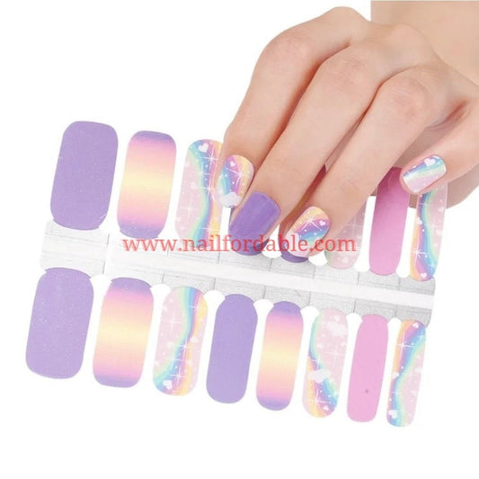 Rainbow of love | Nail Wraps | Nail Stickers | Nail Strips | Gel Nails | Nail Polish Wraps - Nailfordable