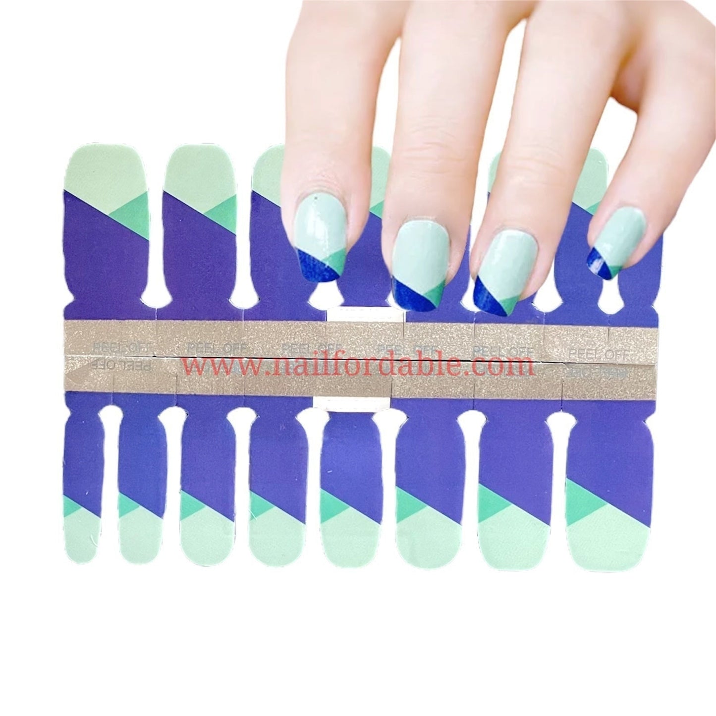 Solid Geo-French tips Nail Wraps | Semi Cured Gel Wraps | Gel Nail Wraps |Nail Polish | Nail Stickers