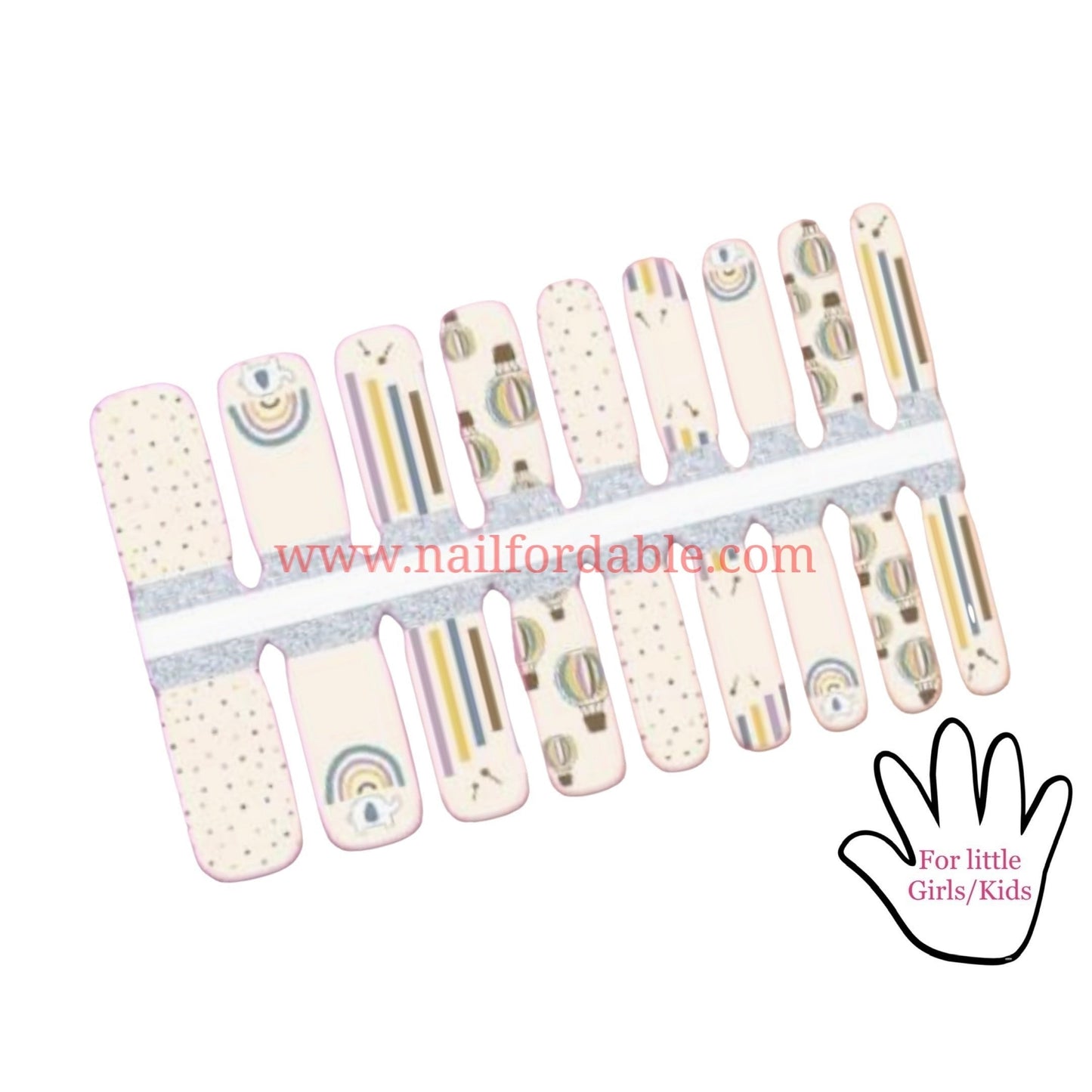 Elephants and Rainbows Nail Wraps | Semi Cured Gel Wraps | Gel Nail Wraps |Nail Polish | Nail Stickers