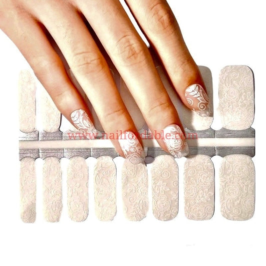 White Roses overlay Nail Wraps | Semi Cured Gel Wraps | Gel Nail Wraps |Nail Polish | Nail Stickers