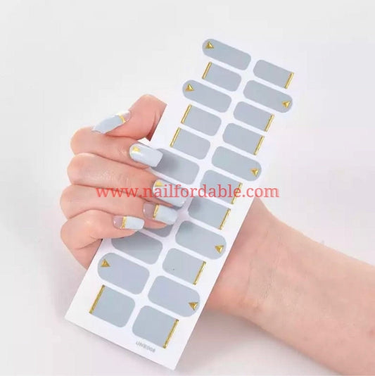Gold triangle french tips | Nail Wraps | Nail Stickers | Nail Strips | Gel Nails | Nail Polish Wraps - Nailfordable