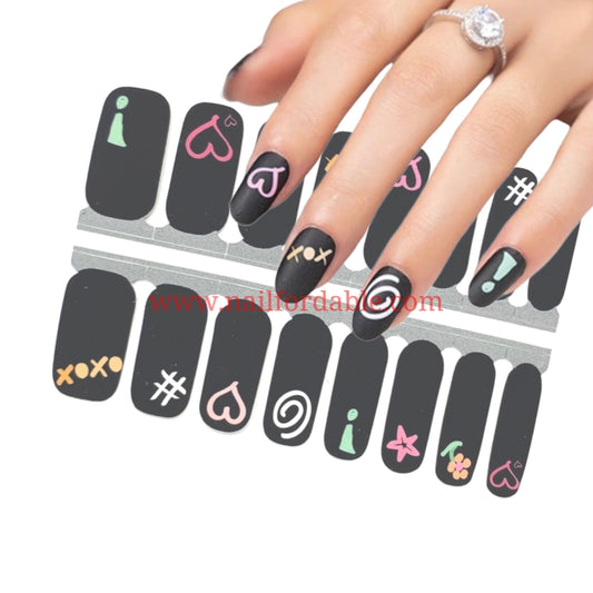Xoxo | Nail Wraps | Nail Stickers | Nail Strips | Gel Nails | Nail Polish Wraps - Nailfordable