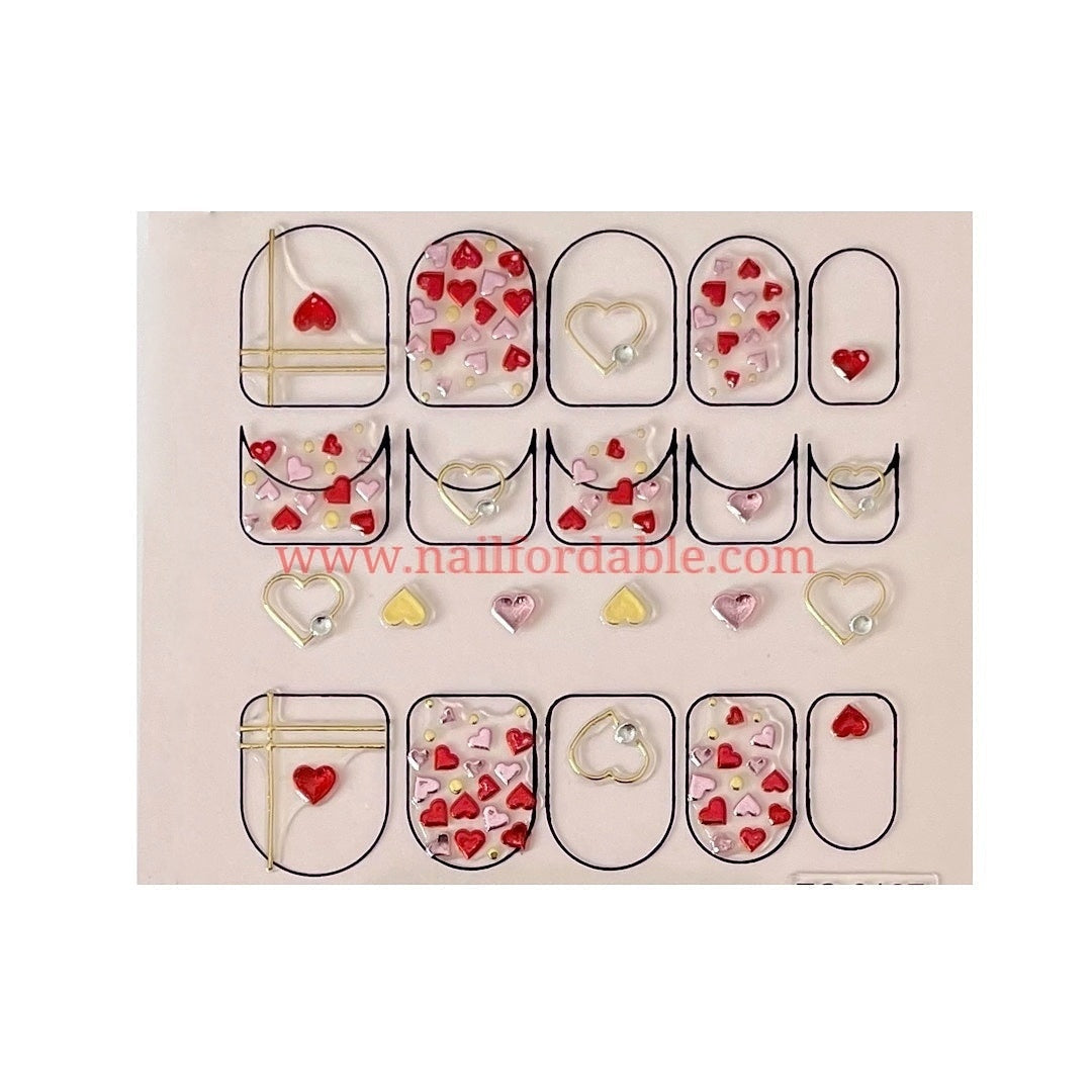 Love Rhinestones #1 Nail Wraps | Semi Cured Gel Wraps | Gel Nail Wraps |Nail Polish | Nail Stickers