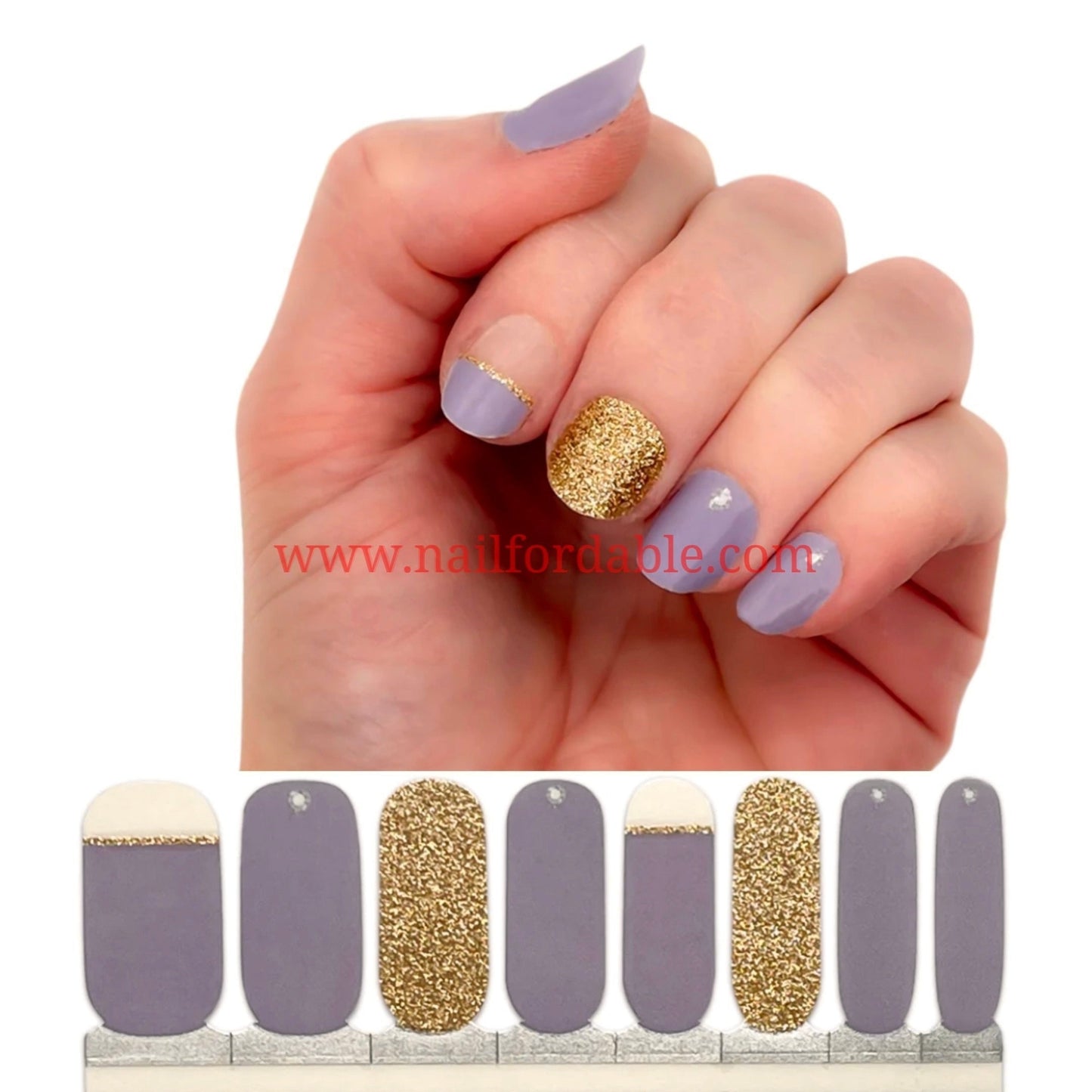 Gold accent Nail Wraps | Semi Cured Gel Wraps | Gel Nail Wraps |Nail Polish | Nail Stickers