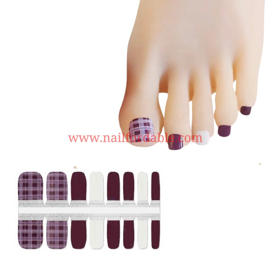 Purple plaid Nail Wraps | Semi Cured Gel Wraps | Gel Nail Wraps |Nail Polish | Nail Stickers