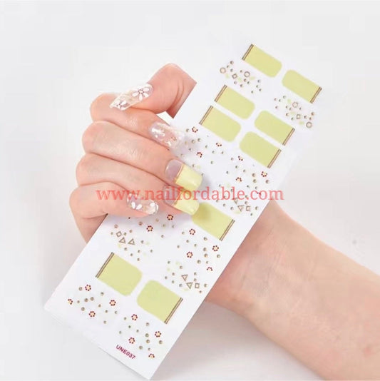 Shapes and flowers Nail Wraps | Semi Cured Gel Wraps | Gel Nail Wraps |Nail Polish | Nail Stickers