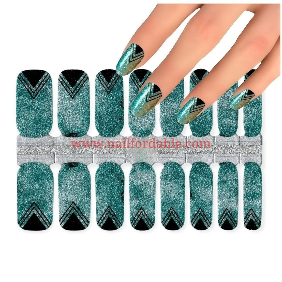 Black Pyramid Nail Wraps | Semi Cured Gel Wraps | Gel Nail Wraps |Nail Polish | Nail Stickers