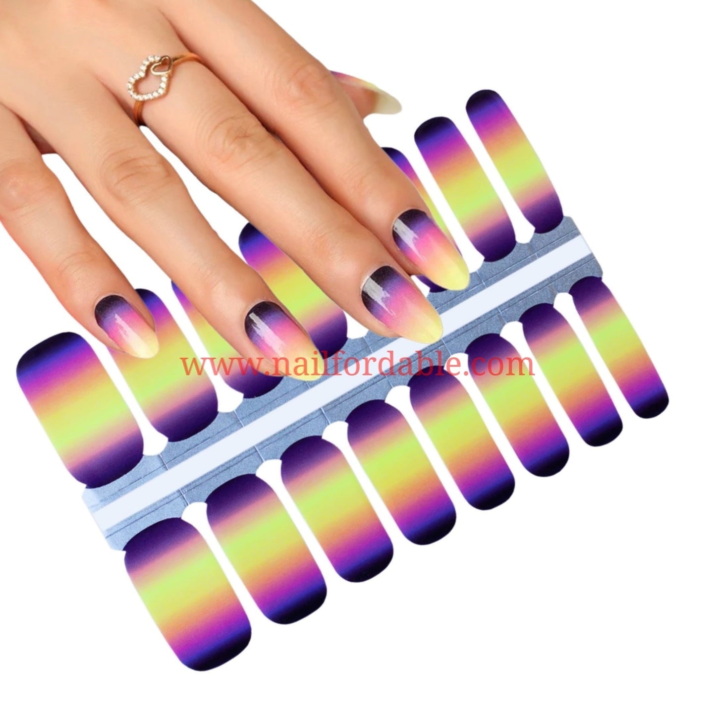 Multicolor sunset Nail Wraps | Semi Cured Gel Wraps | Gel Nail Wraps |Nail Polish | Nail Stickers