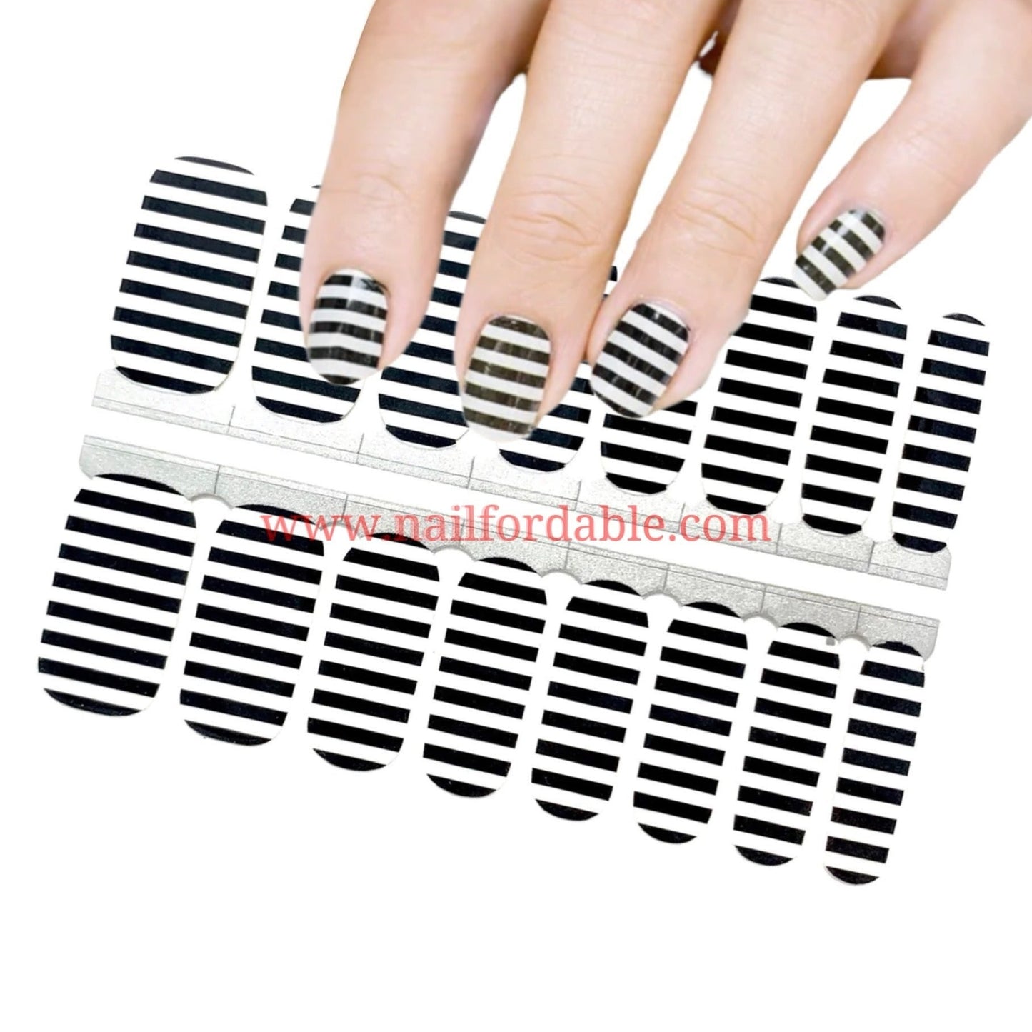 Black stripes Nail Wraps | Semi Cured Gel Wraps | Gel Nail Wraps |Nail Polish | Nail Stickers