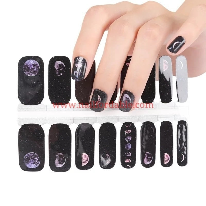 Moon phases Nail Wraps | Semi Cured Gel Wraps | Gel Nail Wraps |Nail Polish | Nail Stickers