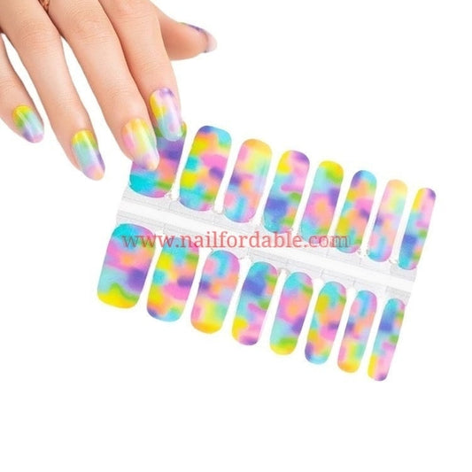 Blurred colors Nail Wraps | Semi Cured Gel Wraps | Gel Nail Wraps |Nail Polish | Nail Stickers