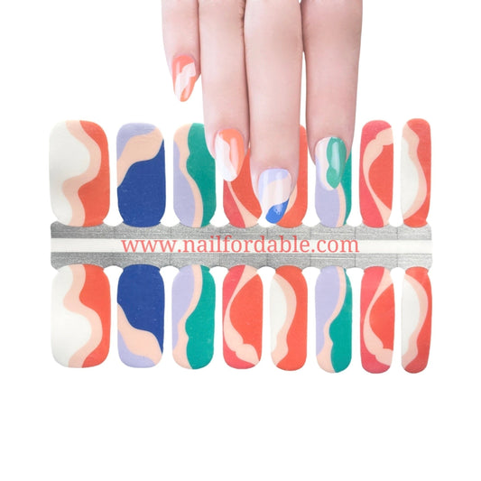 Contemporary art Nail Wraps | Semi Cured Gel Wraps | Gel Nail Wraps |Nail Polish | Nail Stickers