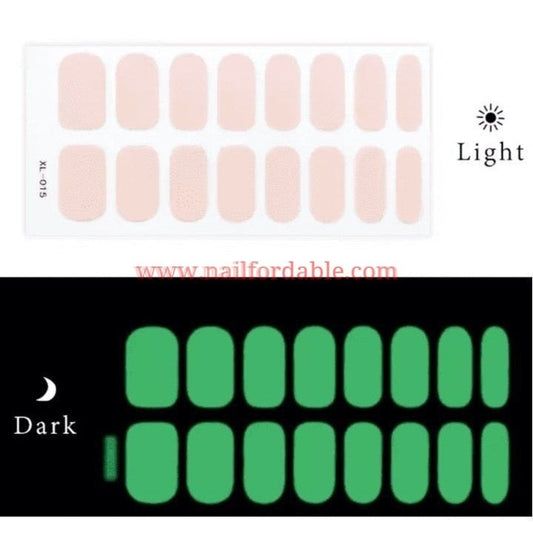 Light Pink Luminous | Nail Wraps | Nail Stickers | Nail Strips | Gel Nails | Nail Polish Wraps - Nailfordable
