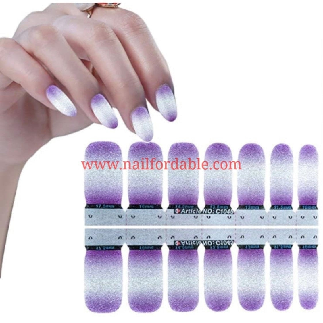 Purple to Silver Nail Wraps | Semi Cured Gel Wraps | Gel Nail Wraps |Nail Polish | Nail Stickers