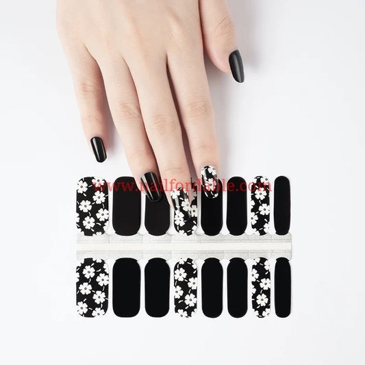 White flowers strings | Nail Wraps | Nail Stickers | Nail Strips | Gel Nails | Nail Polish Wraps - Nailfordable