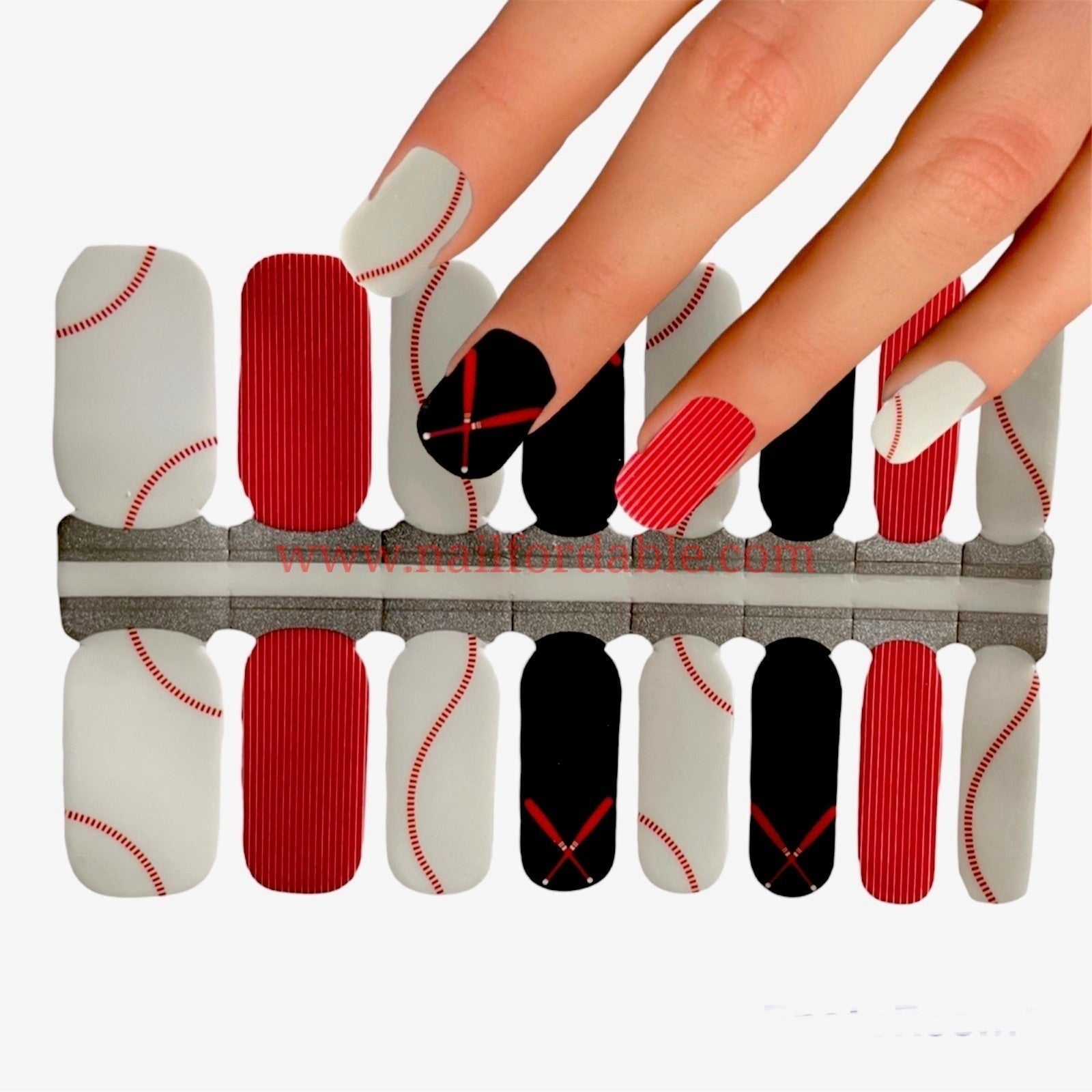 Baseball field Nail Wraps | Semi Cured Gel Wraps | Gel Nail Wraps |Nail Polish | Nail Stickers