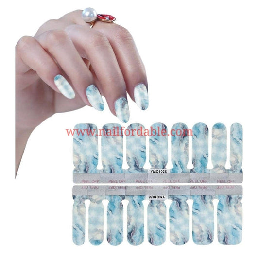 Greenish marble Nail Wraps | Semi Cured Gel Wraps | Gel Nail Wraps |Nail Polish | Nail Stickers