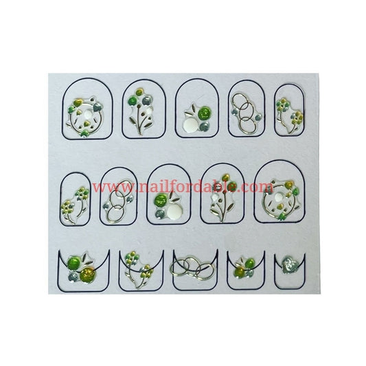 Green and gold | Nail Wraps | Nail Stickers | Nail Strips | Gel Nails | Nail Polish Wraps - Nailfordable