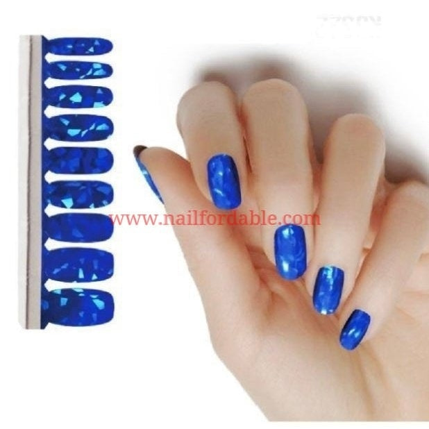 Blue Geos Chrome Nail Wraps | Semi Cured Gel Wraps | Gel Nail Wraps |Nail Polish | Nail Stickers