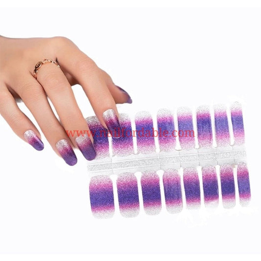 Tricolor gradient Nail Wraps | Semi Cured Gel Wraps | Gel Nail Wraps |Nail Polish | Nail Stickers