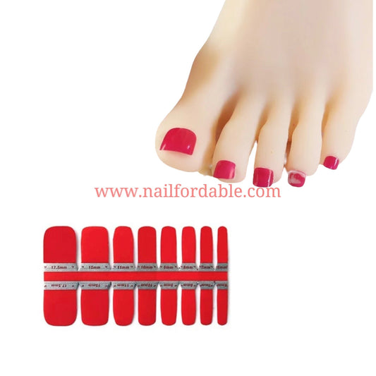 Red solid | Nail Wraps | Nail Stickers | Nail Strips | Gel Nails | Nail Polish Wraps - Nailfordable