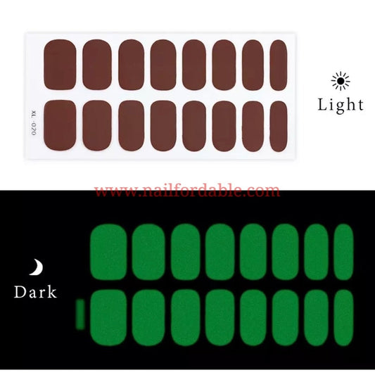Brown Luminous | Nail Wraps | Nail Stickers | Nail Strips | Gel Nails | Nail Polish Wraps - Nailfordable