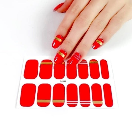 Gold stripe | Nail Wraps | Nail Stickers | Nail Strips | Gel Nails | Nail Polish Wraps - Nailfordable