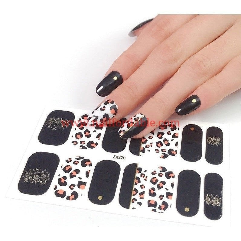 Half Cheeta print Nail Wraps | Semi Cured Gel Wraps | Gel Nail Wraps |Nail Polish | Nail Stickers