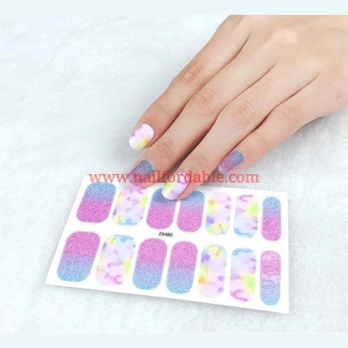 Colorful Marble Nail Wraps | Semi Cured Gel Wraps | Gel Nail Wraps |Nail Polish | Nail Stickers