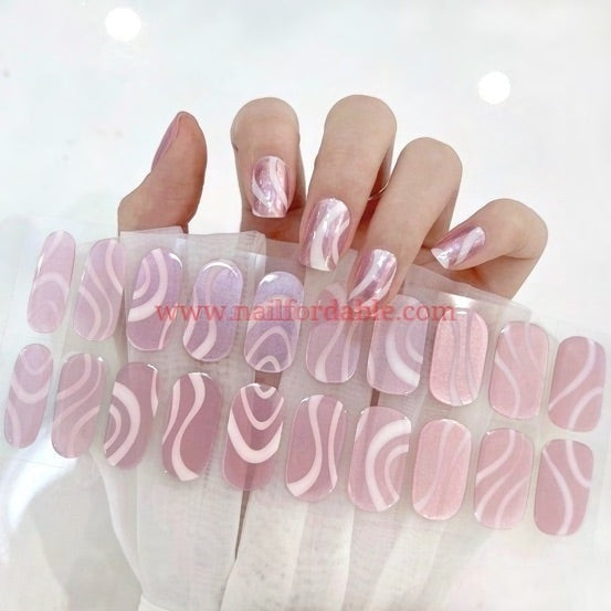 Pink waves Cured Non UV Gel Wraps Nail Wraps | Semi Cured Gel Wraps | Gel Nail Wraps |Nail Polish | Nail Stickers
