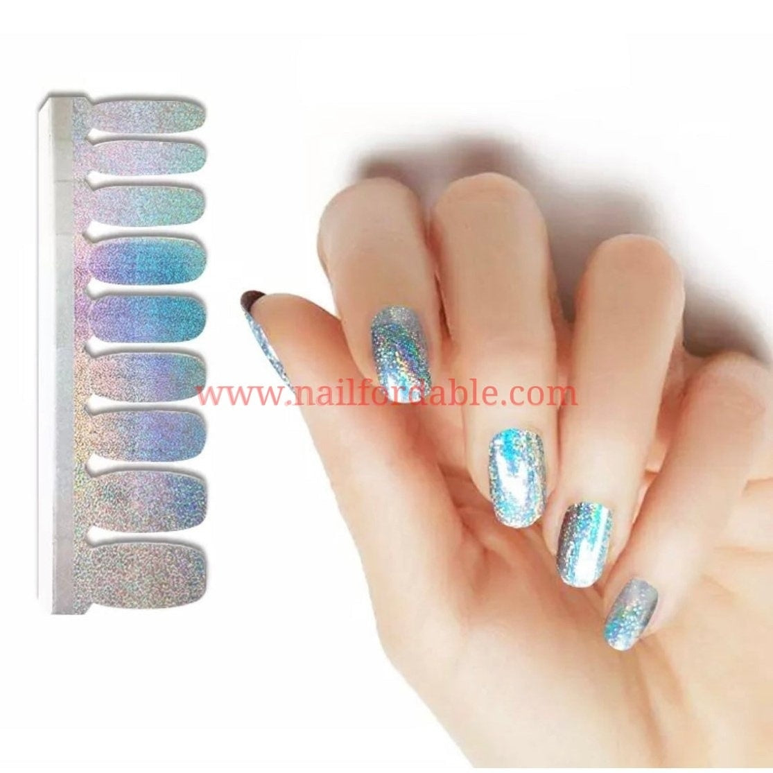 Silver sand chrome Nail Wraps | Semi Cured Gel Wraps | Gel Nail Wraps |Nail Polish | Nail Stickers