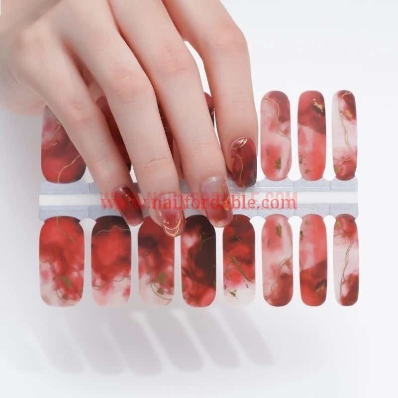 Red Thunderstorm Nail Wraps | Semi Cured Gel Wraps | Gel Nail Wraps |Nail Polish | Nail Stickers
