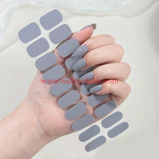 Gray - Cured Gel Wraps Air Dry/Non UV Nail Wraps | Semi Cured Gel Wraps | Gel Nail Wraps |Nail Polish | Nail Stickers