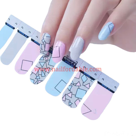 Geometry Nail Wraps | Semi Cured Gel Wraps | Gel Nail Wraps |Nail Polish | Nail Stickers