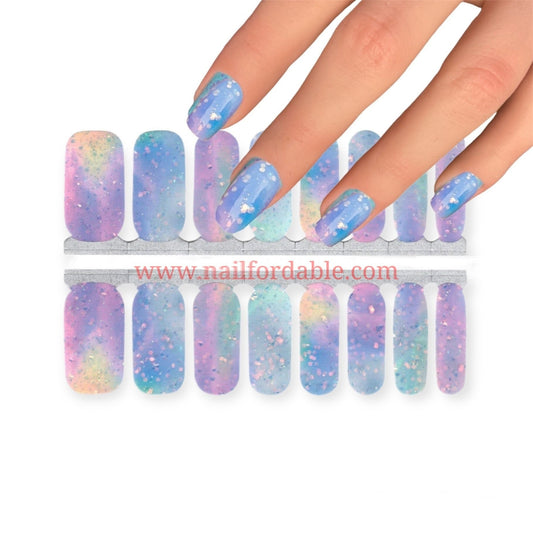 Sky sparkles Nail Wraps | Semi Cured Gel Wraps | Gel Nail Wraps |Nail Polish | Nail Stickers