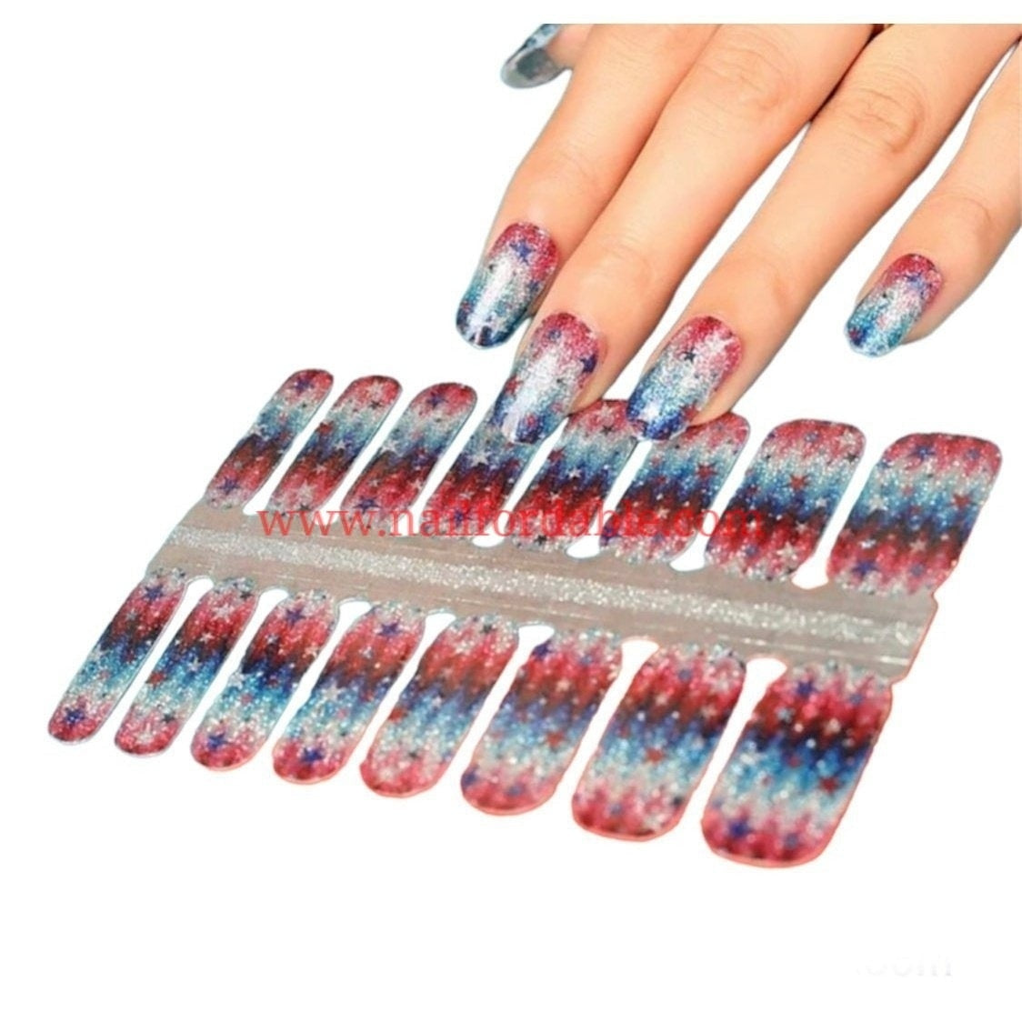 Independence stars Nail Wraps | Semi Cured Gel Wraps | Gel Nail Wraps |Nail Polish | Nail Stickers