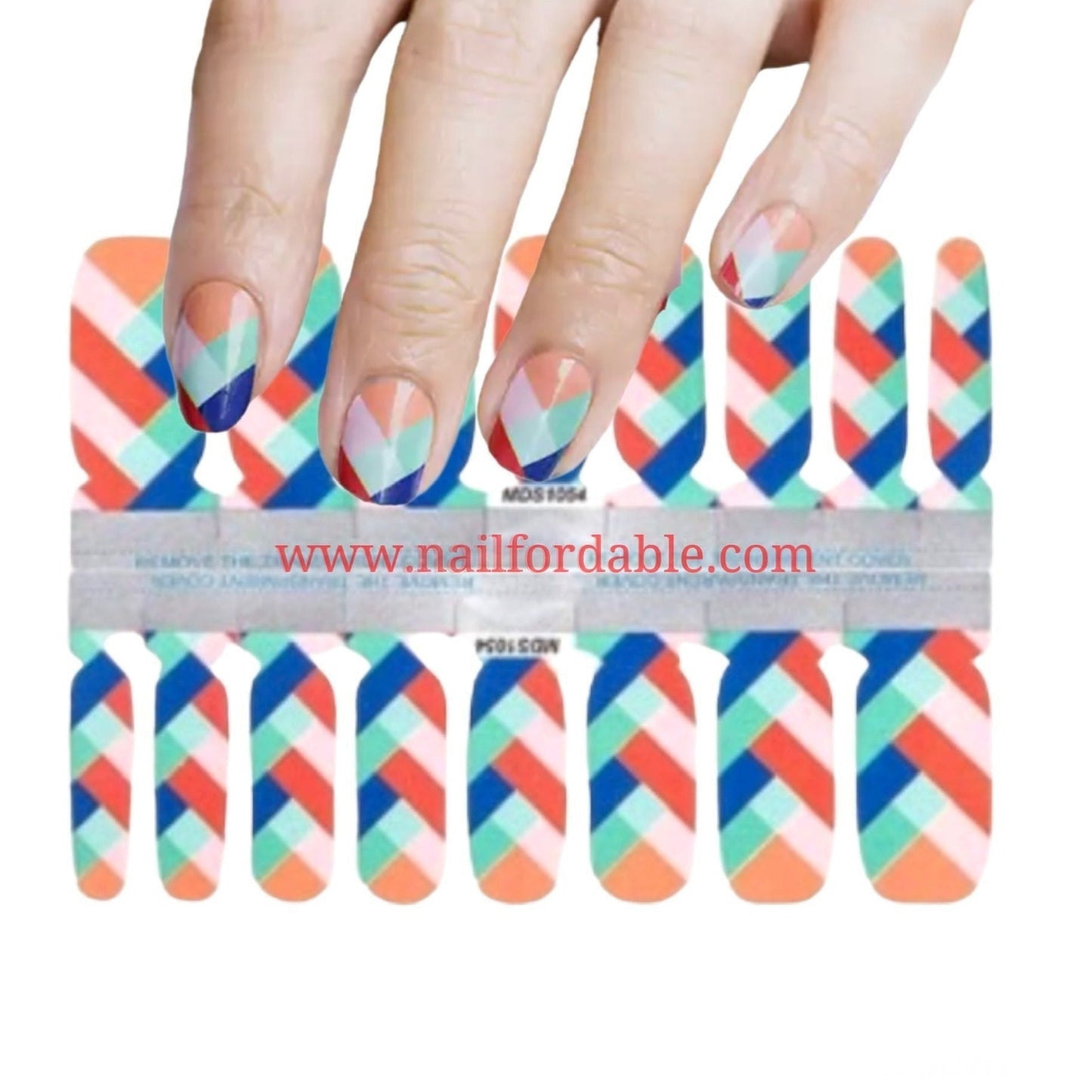 Chevron multicolor Nail Wraps | Semi Cured Gel Wraps | Gel Nail Wraps |Nail Polish | Nail Stickers