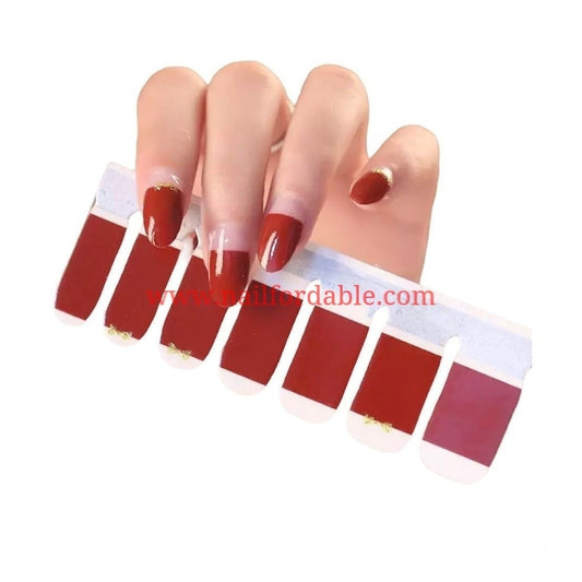 Gold Bow French tips | Nail Wraps | Nail Stickers | Nail Strips | Gel Nails | Nail Polish Wraps - Nailfordable