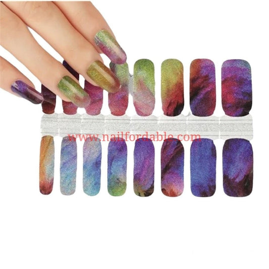 Colorful Horizon Nail Wraps | Semi Cured Gel Wraps | Gel Nail Wraps |Nail Polish | Nail Stickers