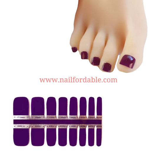 Dark Purple solid | Nail Wraps | Nail Stickers | Nail Strips | Gel Nails | Nail Polish Wraps - Nailfordable