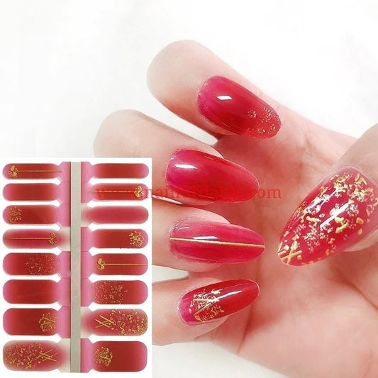 Gold splash Crystal Wraps | Nail Wraps | Nail Stickers | Nail Strips | Gel Nails | Nail Polish Wraps - Nailfordable