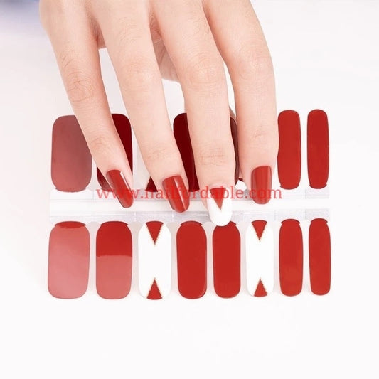 Red Triangle Nail Wraps | Semi Cured Gel Wraps | Gel Nail Wraps |Nail Polish | Nail Stickers