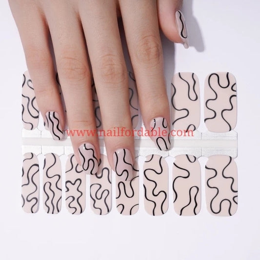 Acoustic waves Nail Wraps | Semi Cured Gel Wraps | Gel Nail Wraps |Nail Polish | Nail Stickers