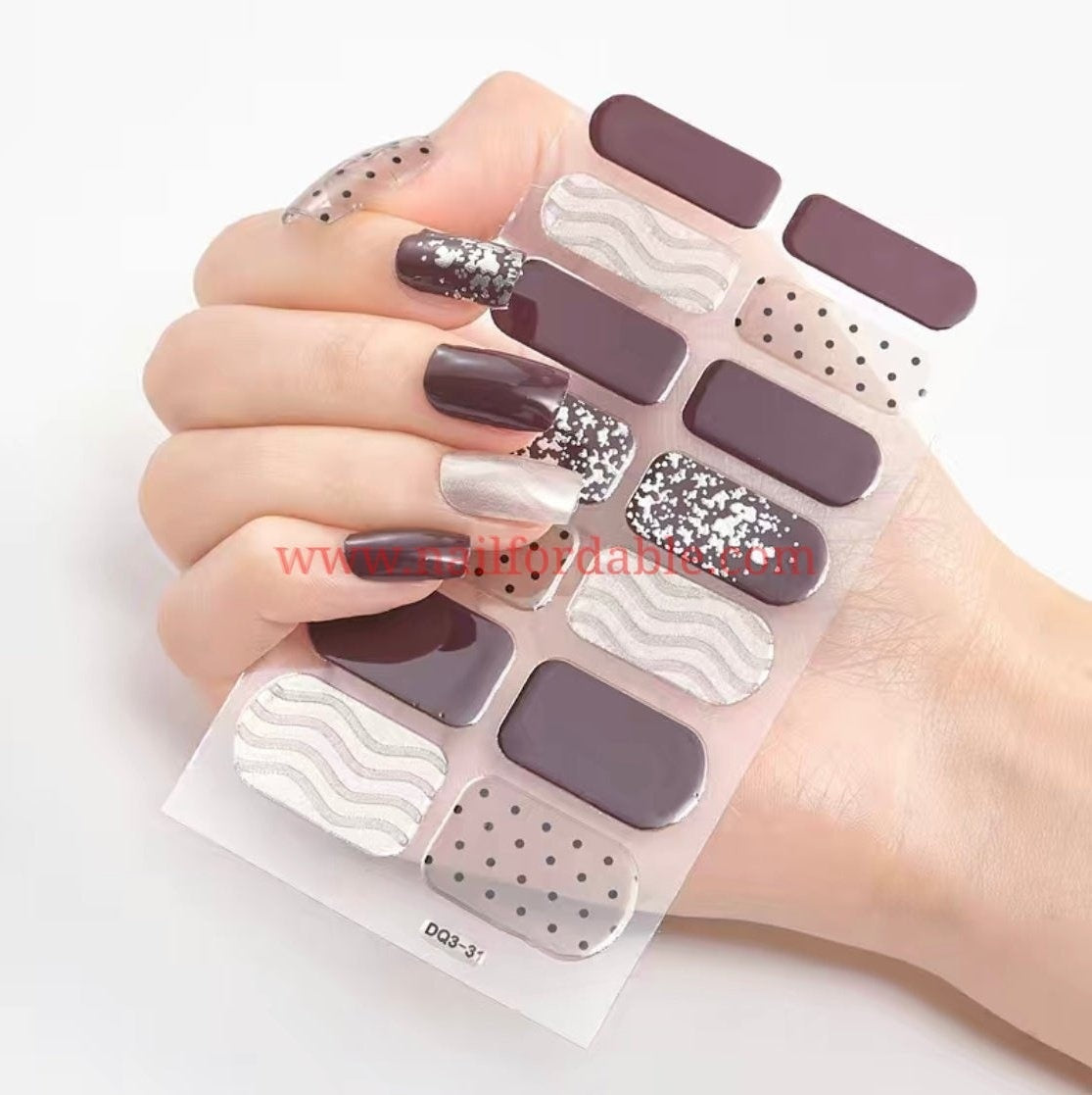 Dots and waves | Nail Wraps | Nail Stickers | Nail Strips | Gel Nails | Nail Polish Wraps - Nailfordable