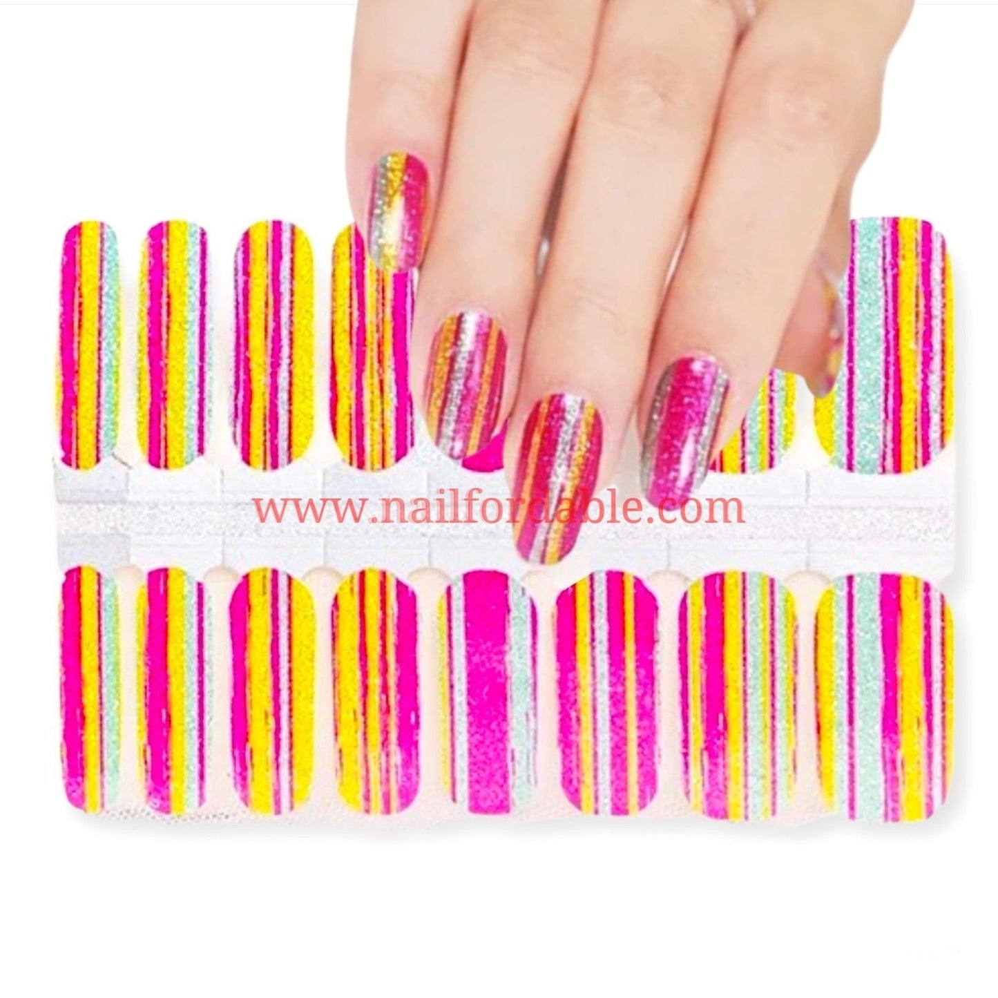 Rain of colors Nail Wraps | Semi Cured Gel Wraps | Gel Nail Wraps |Nail Polish | Nail Stickers